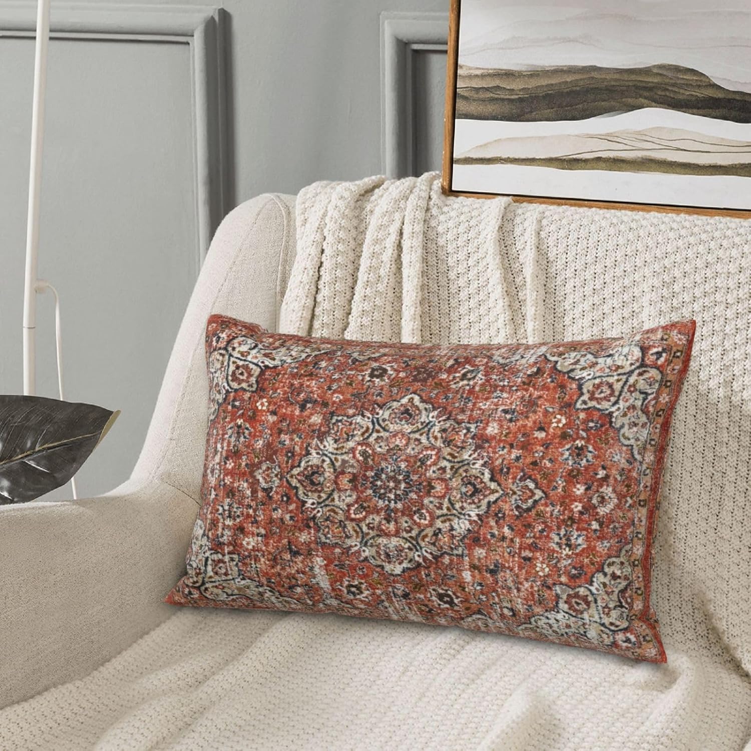 Terracotta Throw Pillow Cover,Boho Pillow Cover,Boho Lumbar