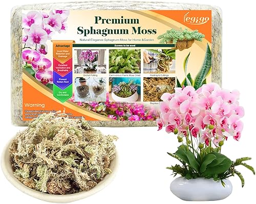 Legigo Mezcla de musgo esfagnum de alta calidad de 5.3 onzas, plantas carnívoras naturales secas con musgo, esfagnum de fibra larga, tamaño mediano