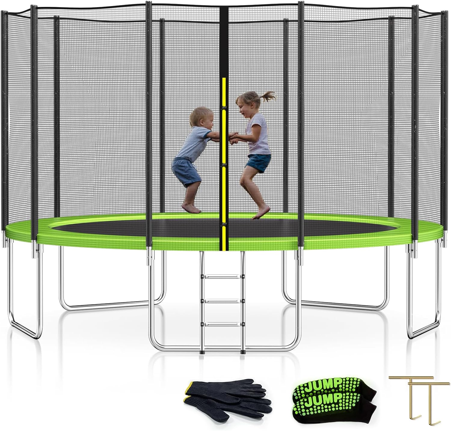 SKOK Trampoline for Kids,400LBS Outdoor Trampoline with Net-ASTM Approved Trampoline for Children and Adults