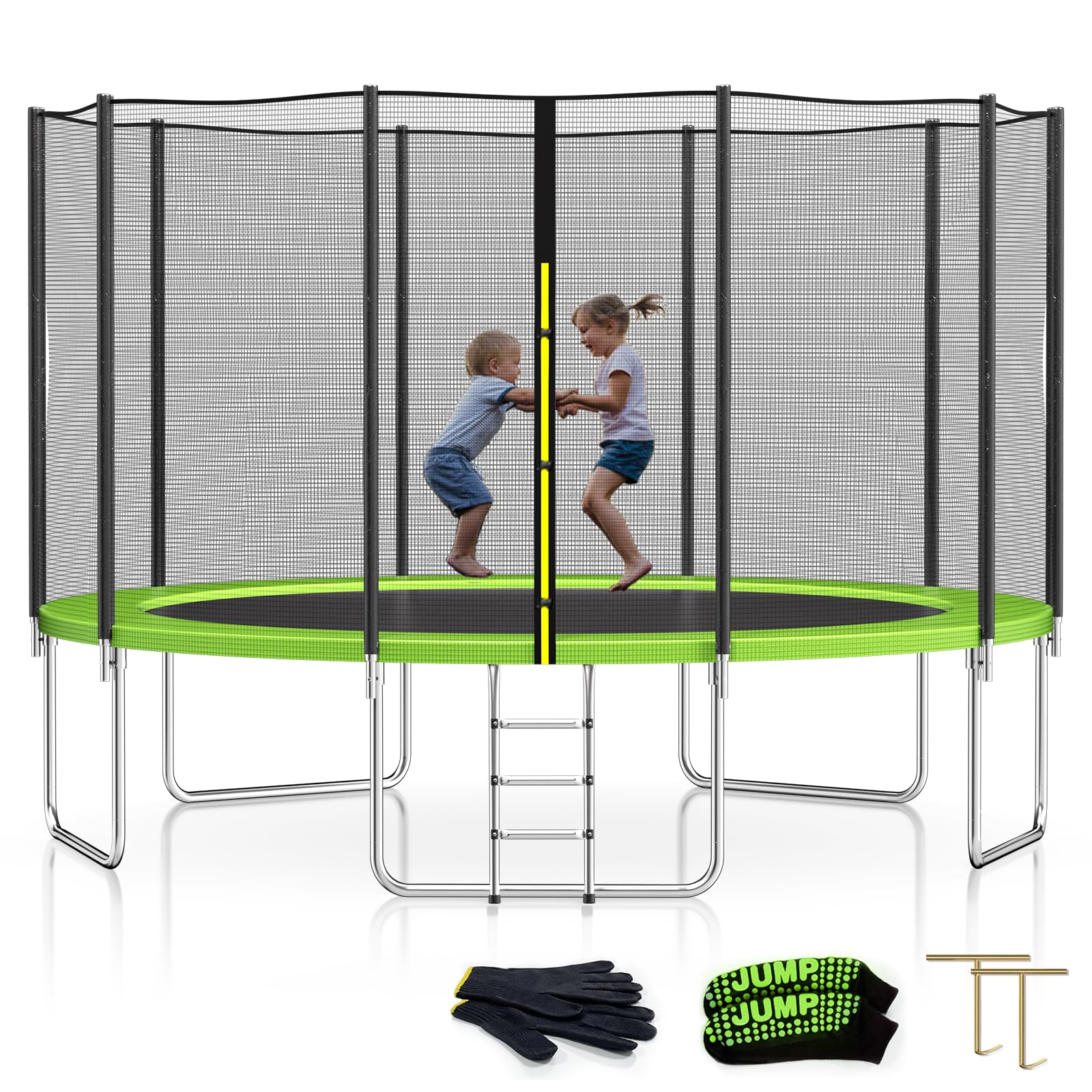 SKOK Trampoline for Kids,400LBS Outdoor Trampoline with Net-ASTM Approved Trampoline for Children and Adults