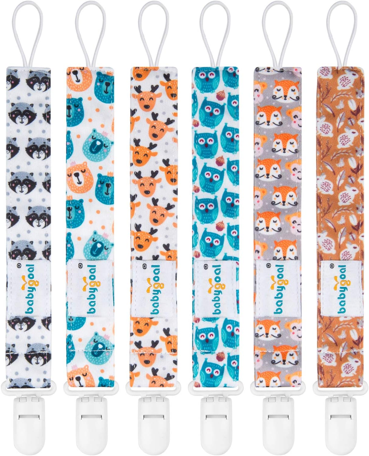 babygoal Boys and Girls Pacifier Clips, Pack of 6,6PS18