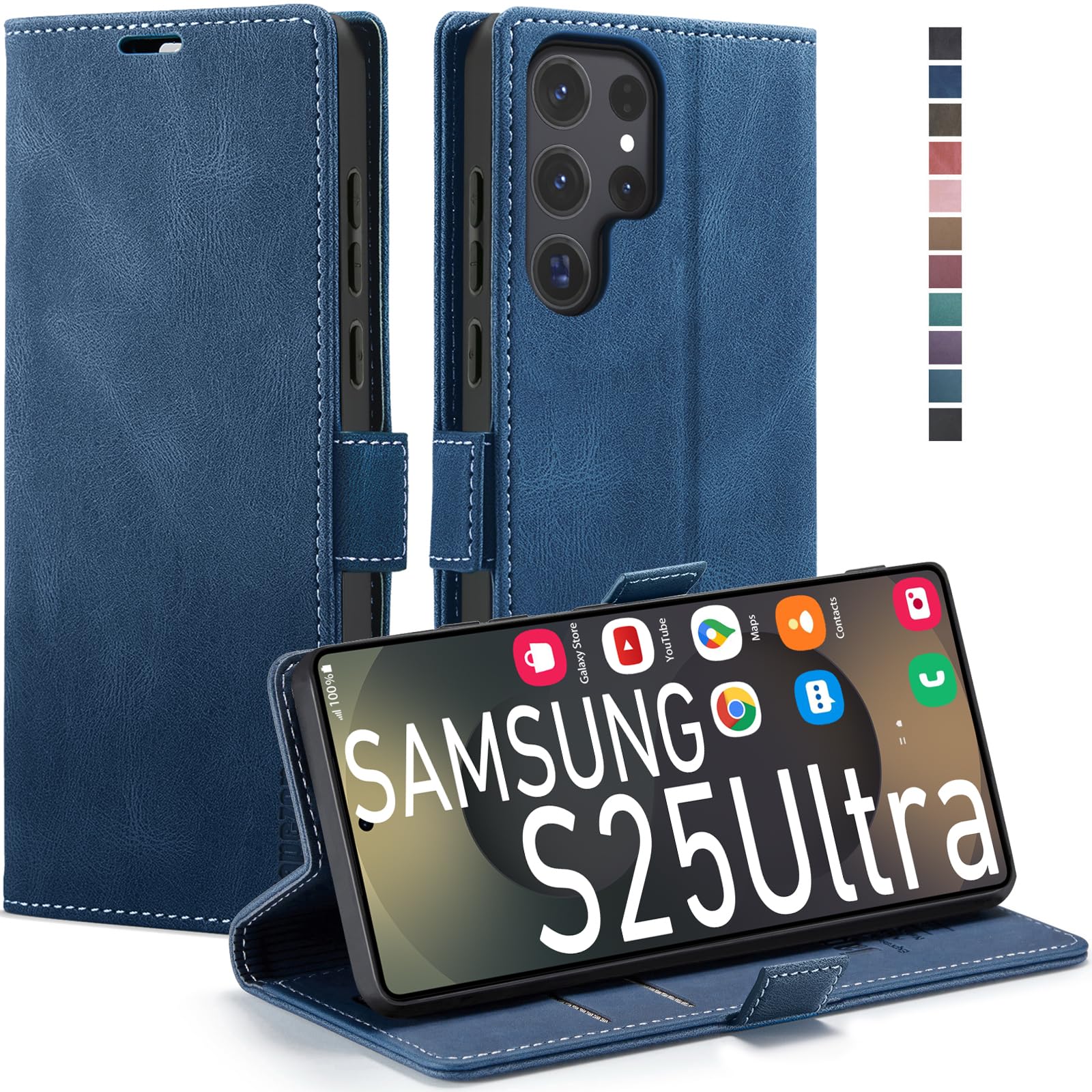 japezop Compatible with Samsung Galaxy S25 Ultra Wallet Case with [RFID Blocking] Card Holder Kickstand Magnetic,Leather Flip Case Wallet for Galaxy