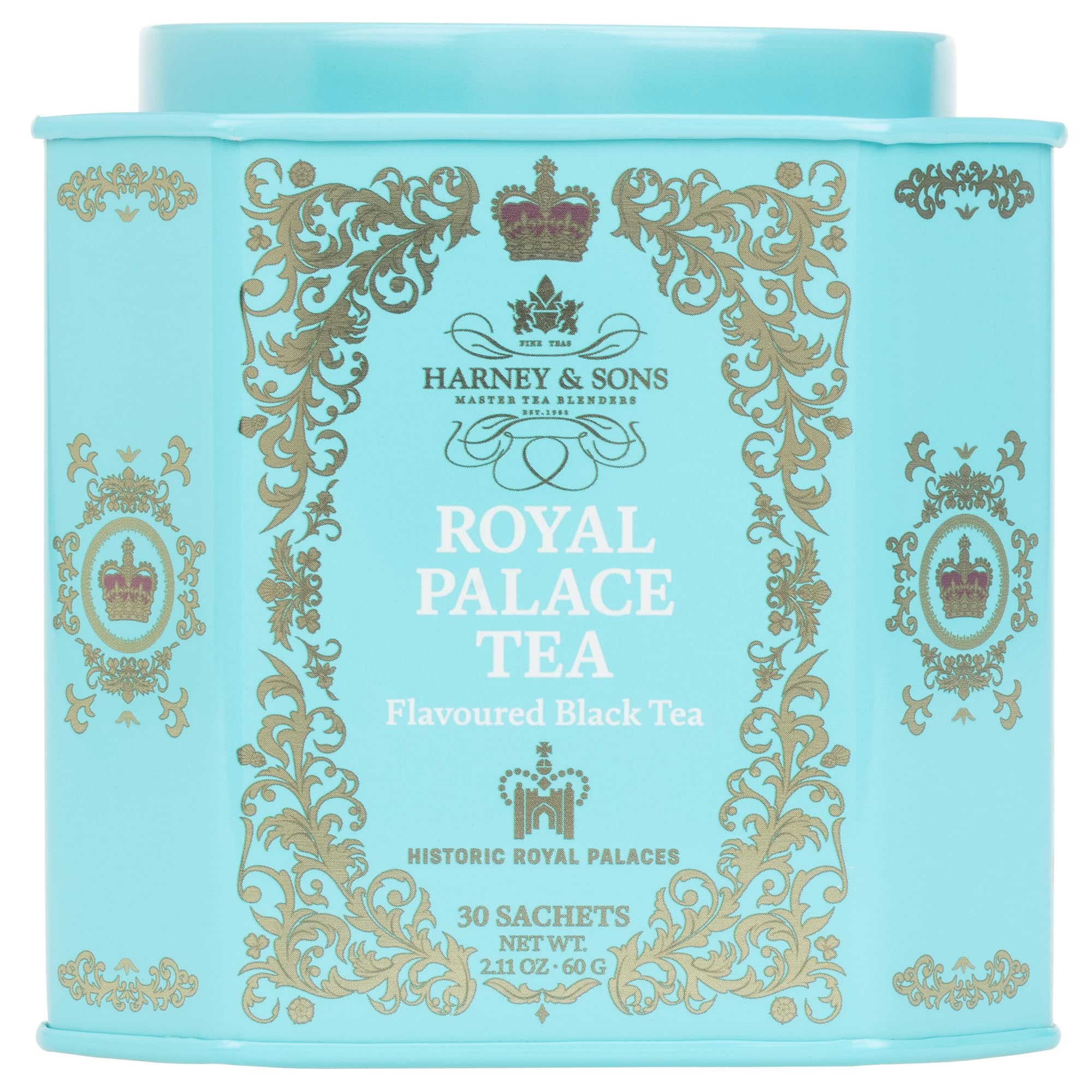 Harney & Sons Royal Palace Tea | Black Teas with Lemon and Grapefruit Flavors, 30 Sachets, Historic Royal Palaces Collection (Tin Design May Vary)