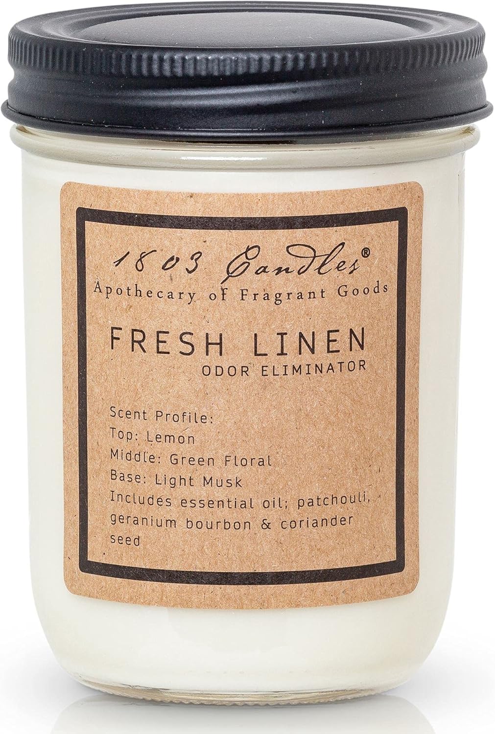 1803 Candles - 14 oz. Jar Soy Candles - (Fresh Linen)