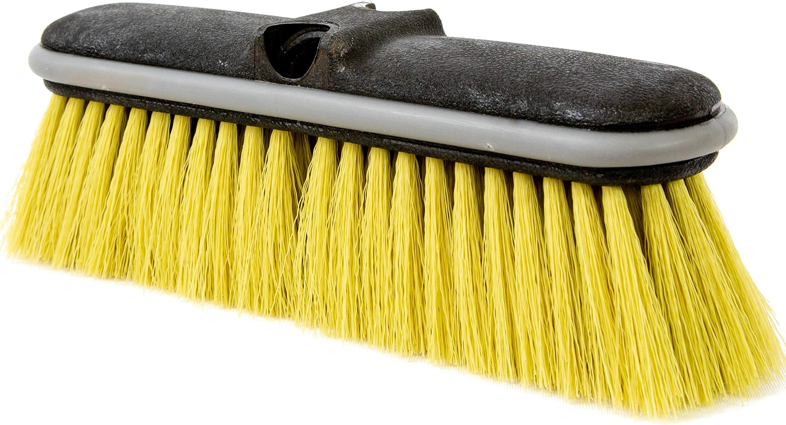 DOCAZOODOCA Floor Scrub Brush with Long Handle - Head Only - No Pole Extension Pole (6+ Reach) - Outdoor Broom - Car Wash Brush with Long Handle Also for House Siding, Deck, Patio & More