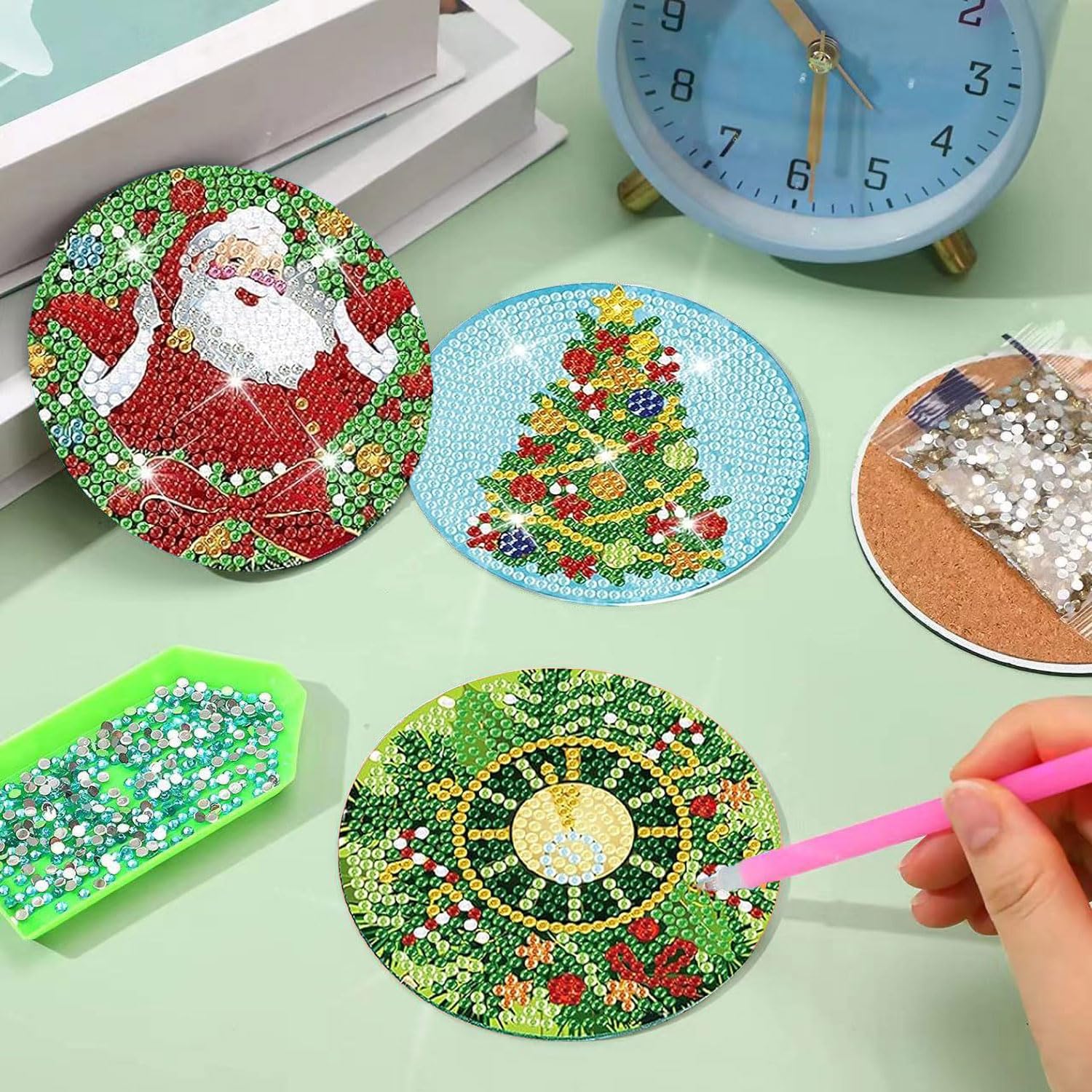 Amazon | ダイヤモンドアート コースター キット 8個入 DIY クリスマス