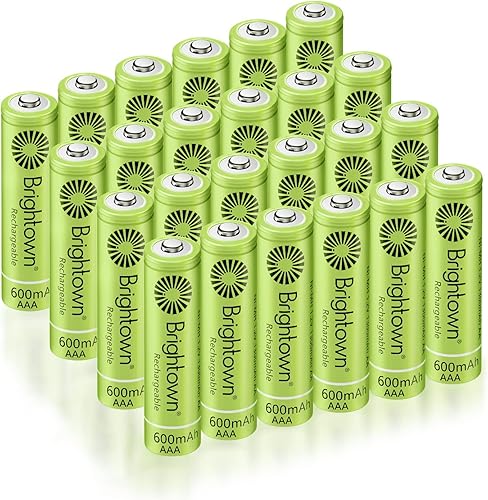 Paquete de 24 baterías AAA recargables precargadas, baterías solares NiMH de 1.2 V 600 mAh triple A para luces solares y dispositivos domésticos