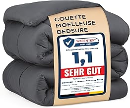 Bedsure Couette 220x240 Chaude - Couette Tempérée 300g/m², Couette 2 Personnes 240x220 Hiver avec Onglets d'angle, Lavable en Machine