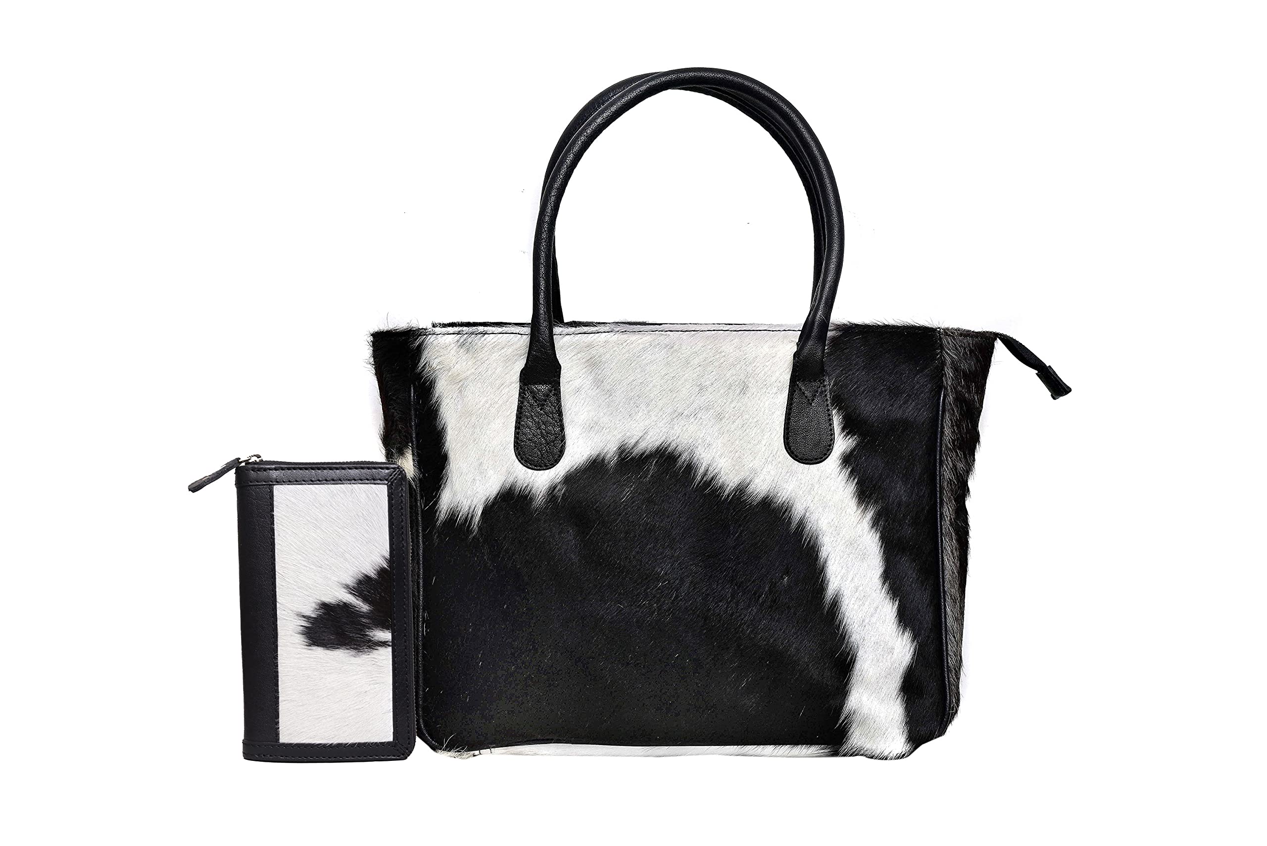 Women's Western Classic Cowhide Tote Bag Shoulder Handbag with Freebie Clutch Shoulder Hand Bag Classical Tote