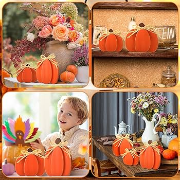 Amazon.com: Tradder 3 Pcs Thanksgiving Fall Pumpkin Decor Fall