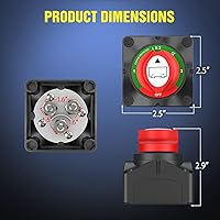 Vista 9 de Nilight - Interruptor de batería 1-2-Ambos-apagado, interruptores de corte maestro de desconexión de 12V-48V para lancha, automóvil, caravana