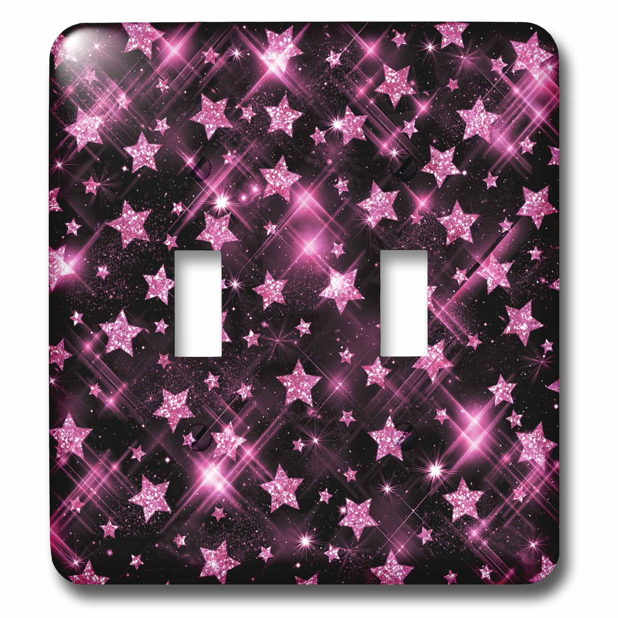 Interruptor doble de diseño 3dRose lsp_41082_2 acabado purpurina rosa con alta resistencia