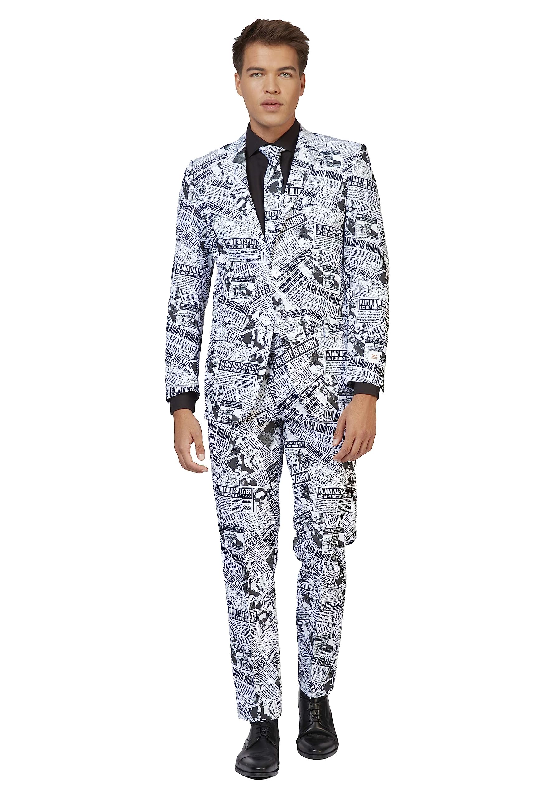 OppoSuits Stroje imprezowe w jednolitym kolorze - kolorowe stroje na studniówkę - wesela - wieczory kawalerskie - w zestawie z marynarką, spodniami i krawatem