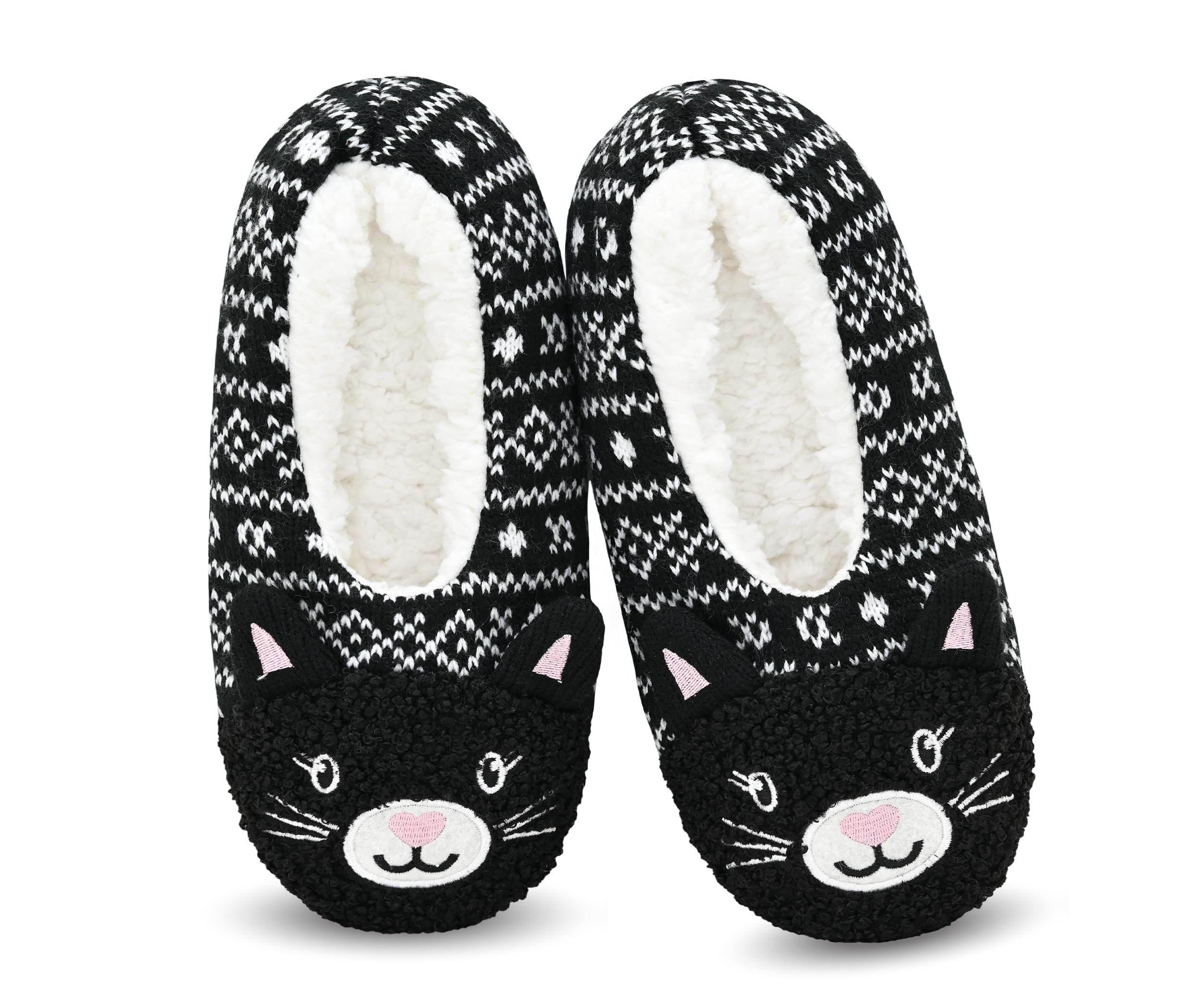 DICUIRD Womens Cute Animal Soft Sole Slipper Socks with Grippers-Fuzzy House Slippers