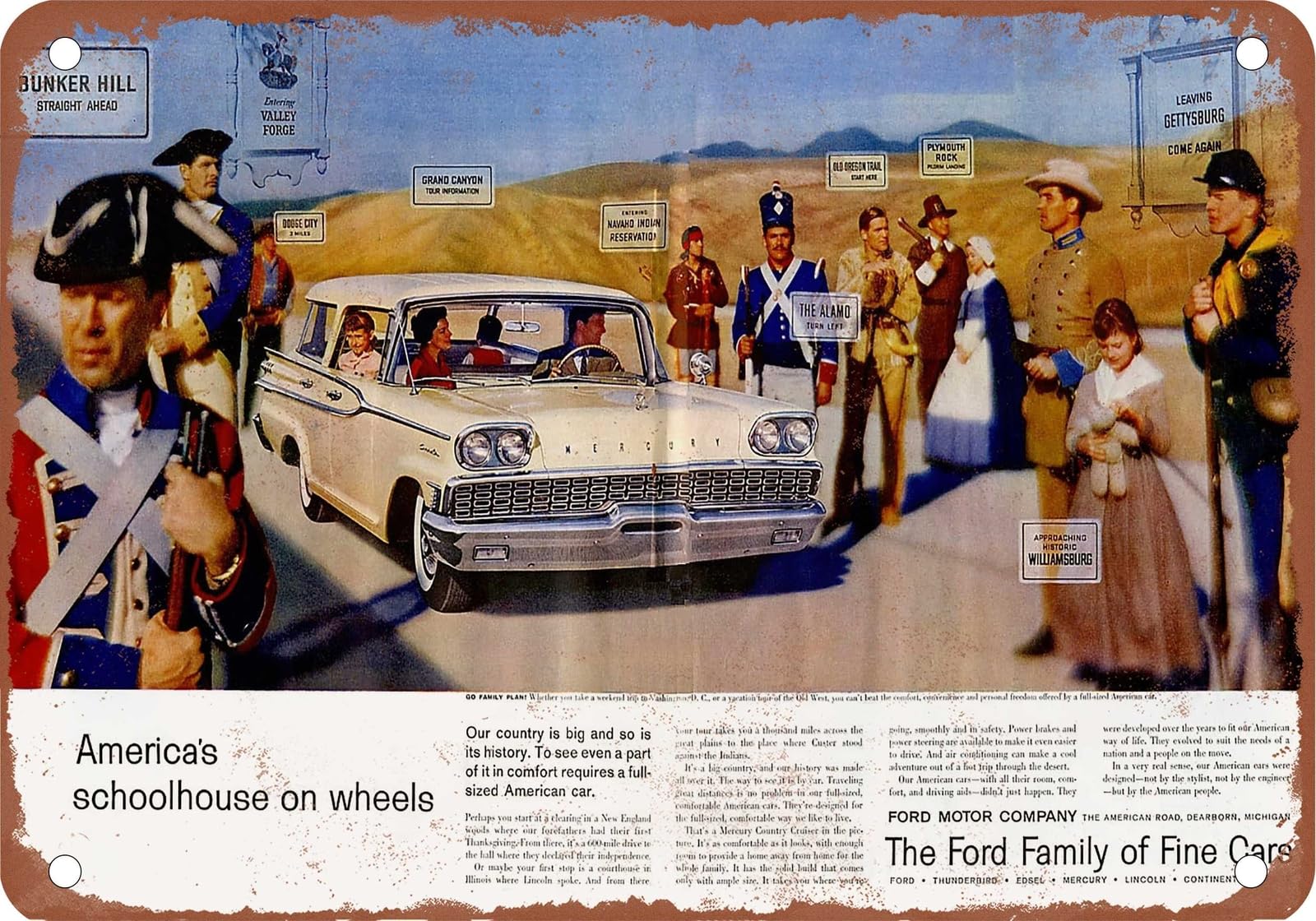 METAL SIGN - 1959 Mercury Vintage Ad 02 - Old Retro Rusty Look home decor