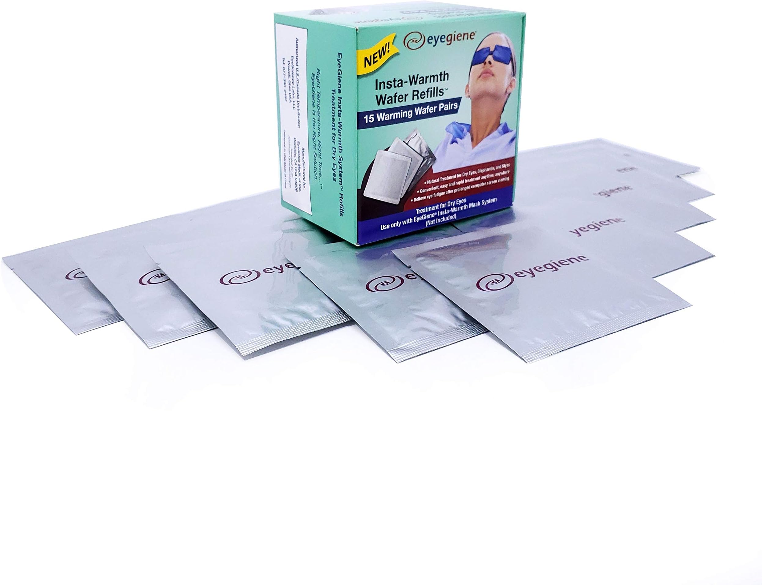 Dry Eye Heating Pads – 15 Instant Warming Wafer Pair Refills | Eye Mask Not Included | Hot Compress to Relieve Blepharitis, Styes, Chalazion, Sore, Tired Eyes