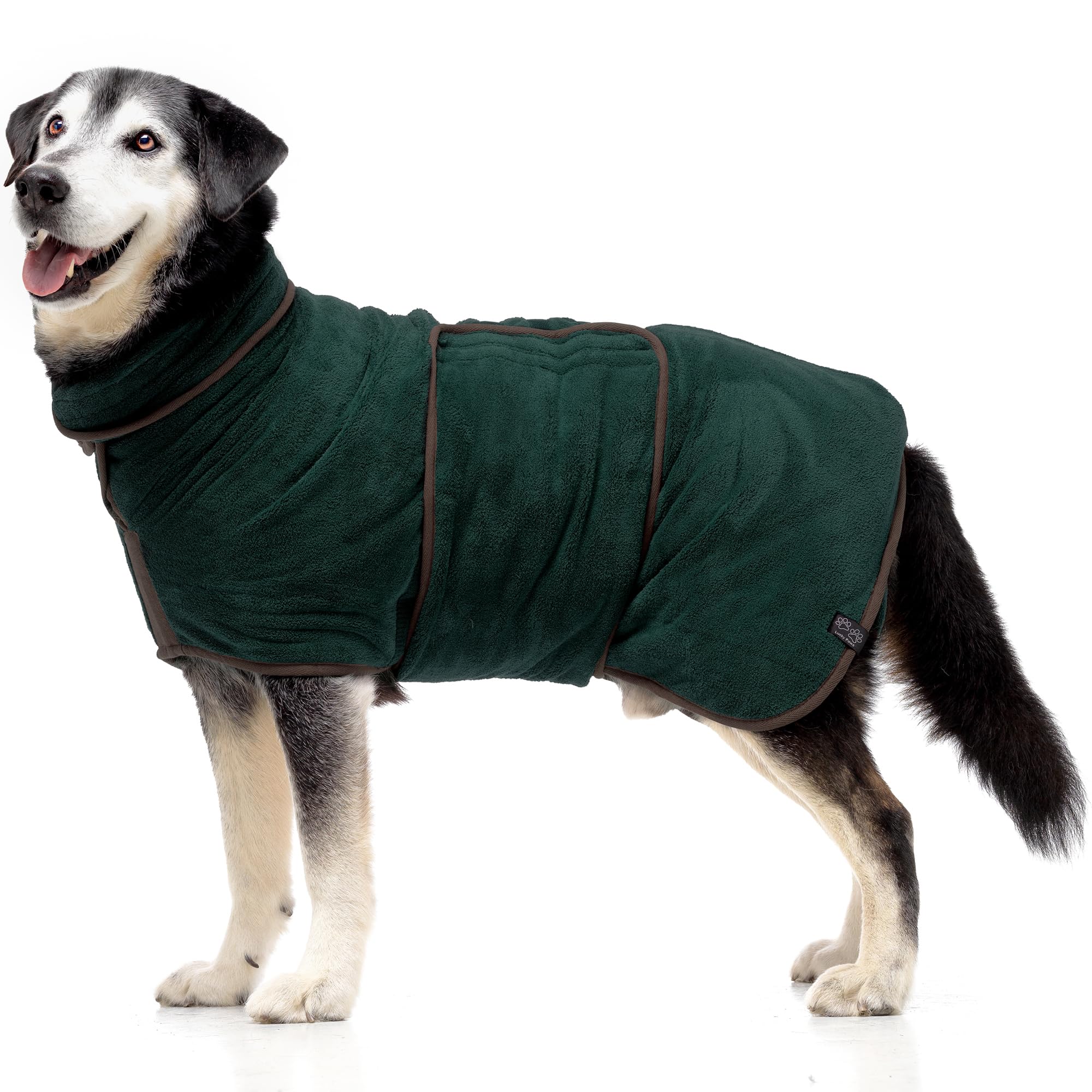 Lucky Paws® UK Dog Drying Coat, Luxurious Double Layer Dog Towel Robe, Dry Your Dogs in Minutes