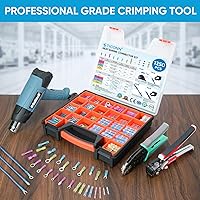 Vista 5 de TICONN 1250 piezas de conectores de cables con funda termorretráctil, kit de terminales eléctricos impermeables para uso automotriz y marino