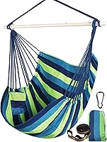 Vista 8 de Chihee Silla columpio tipo hamaca, metal fuerte, plegable, portátil, máximo 500 libras, asiento cómodo para patio y césped, interior/exterior Gris