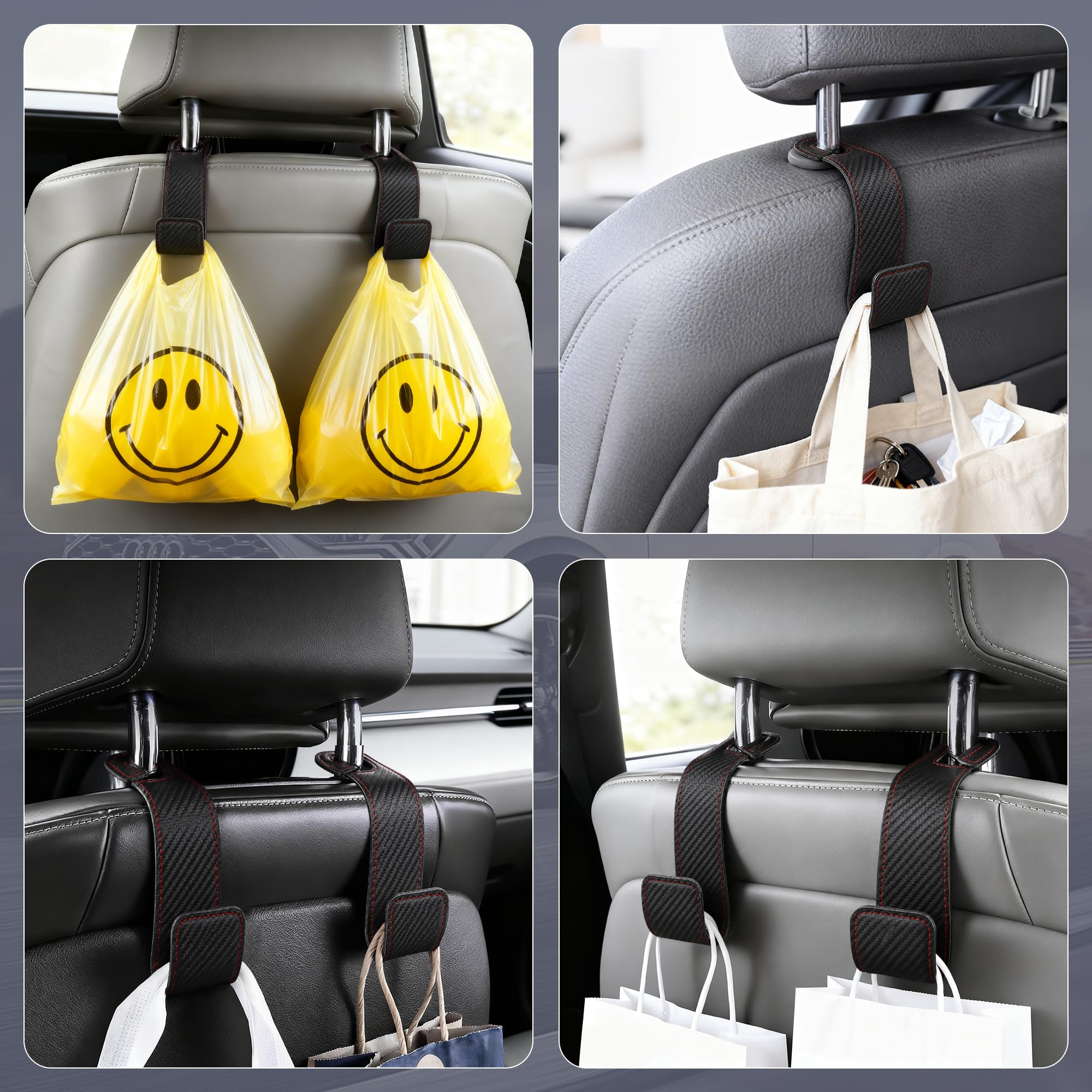 Car Headrest Hooks - Hold Purses & Bags -5
