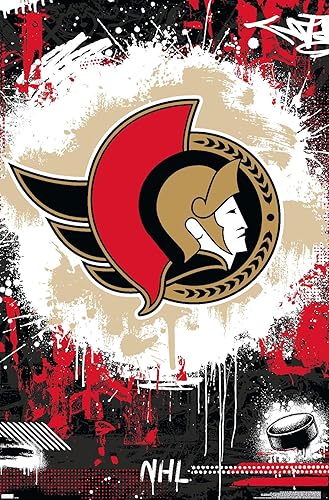 Trends International NHL Ottawa Senators - Póster de pared con logotipo maximalista 23