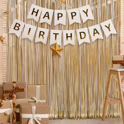 Decoración de fiesta de compromiso color dorado champán mate de 3.3 x 6.6 pies, decoraciones de jubilación de champán, también perfectas para