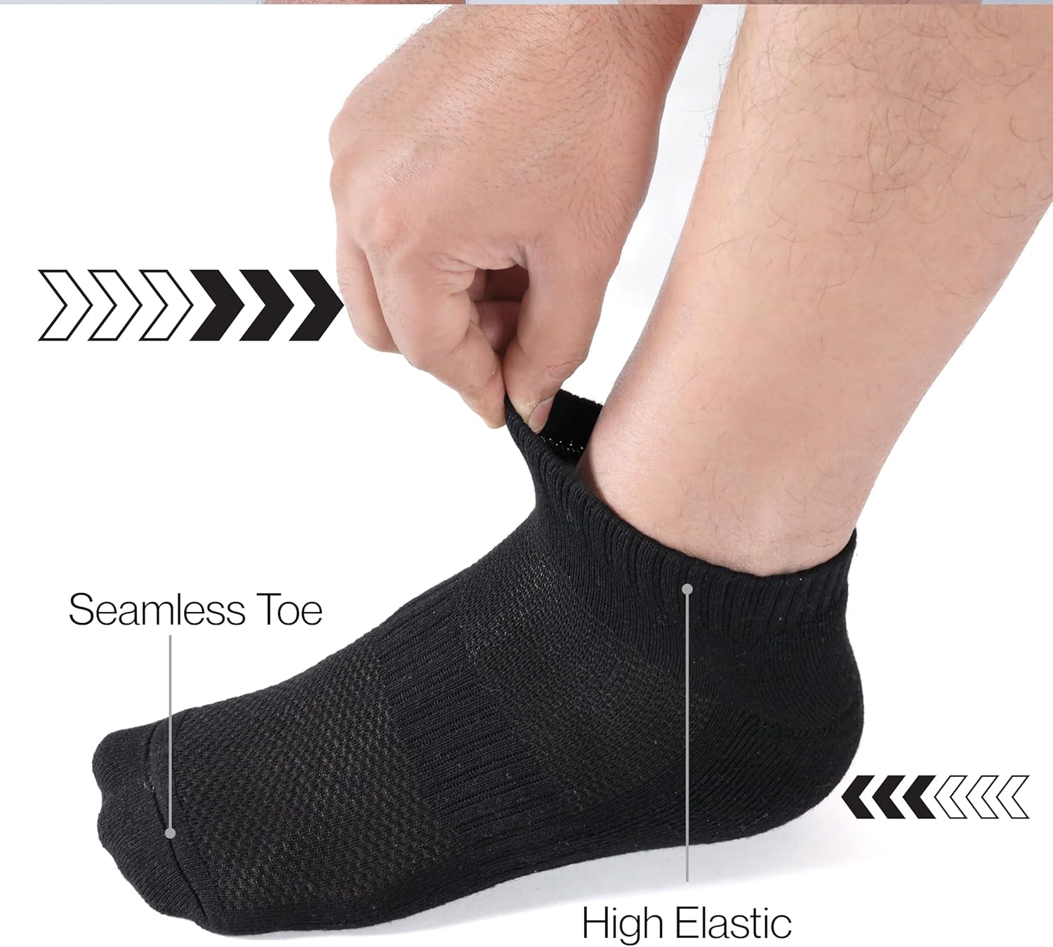 Men’s Low Cut & No Show Socks - Half Terry Moisture Wicking Soft & Breathable Athletic Socks 6 Pairs - Image 2