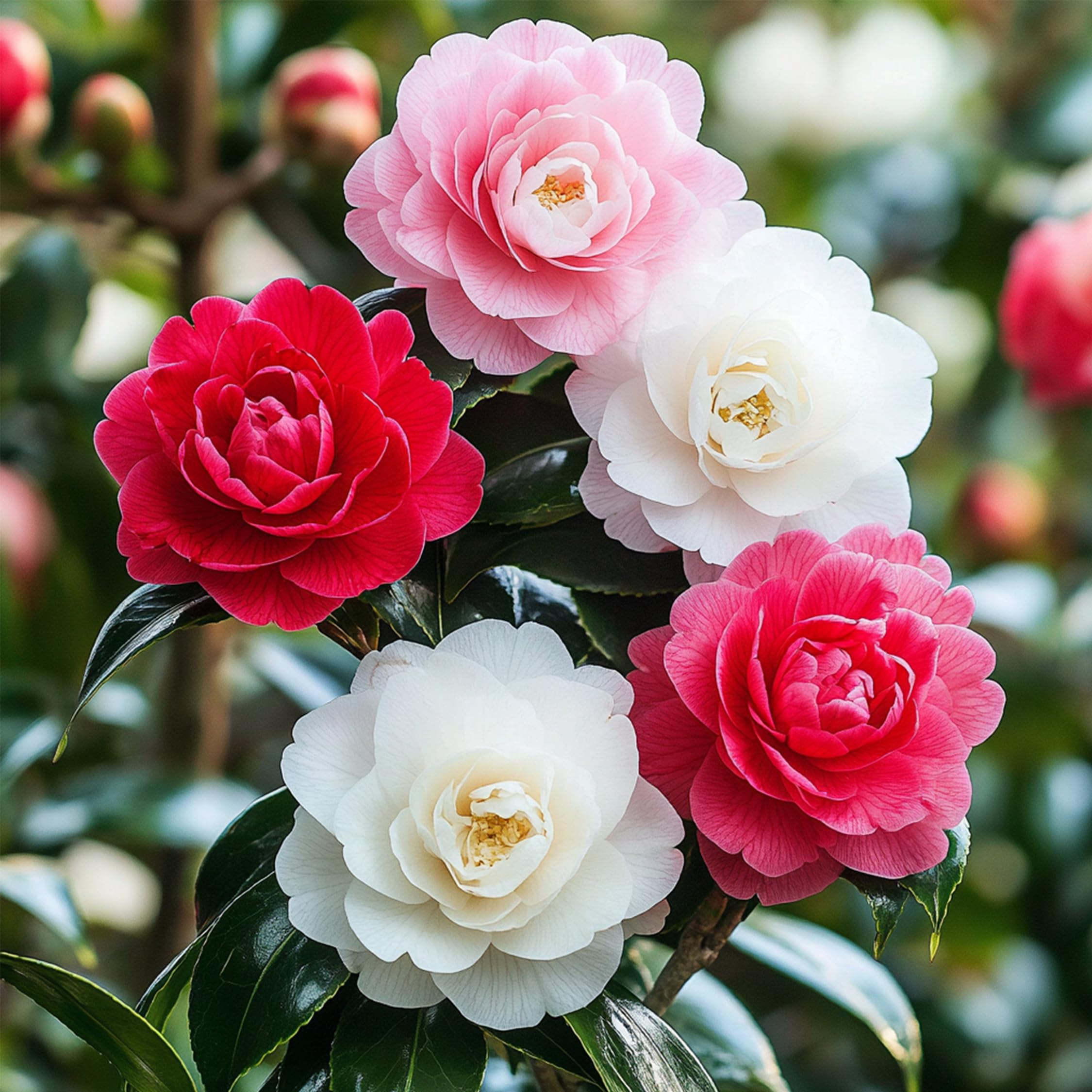 Plant in a Box - Camellia Japonica - 3er Mischung - Japanische Kamelie -  Wei, Rot, Rosa - Topf 9cm - Hhe 25-40cm : Amazon.de: Garten