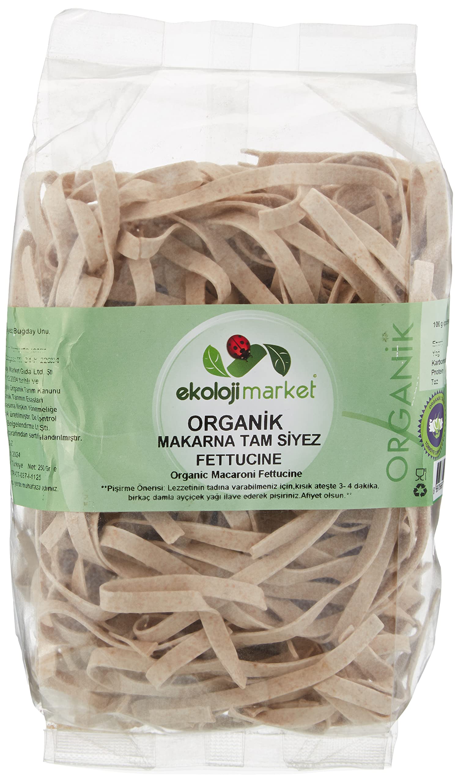 Ekoloji Market Organik Tam Siyez Fettucine 250 Gr