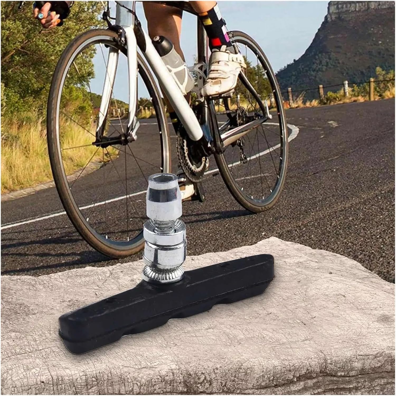 Bike Brake Pads 24pcs V-Brake Brake Pads 70mm Symmetrical Thread Bicycle Accessories Black Shoes Cycling Parts Rubber for Enhanced Safety