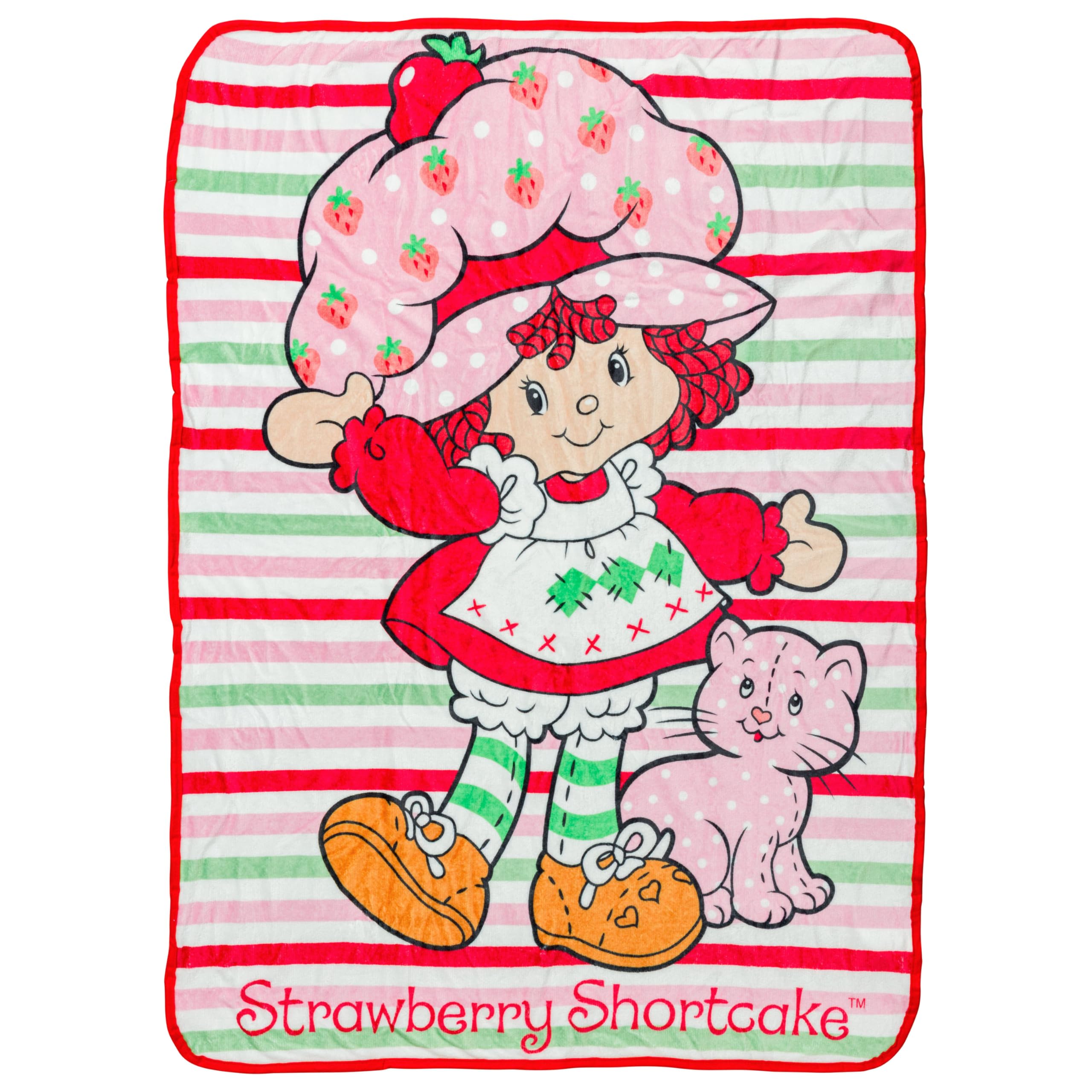 Silver Buffalo Strawberry Shortcake Custard, Fleece Throw Blanket, 45x60in