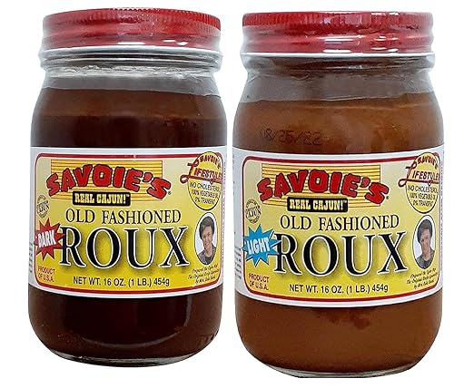SAVOIE'S Old Fashioned Dark Roux and Light Roux Paquete de 2 (16 onzas cada uno)