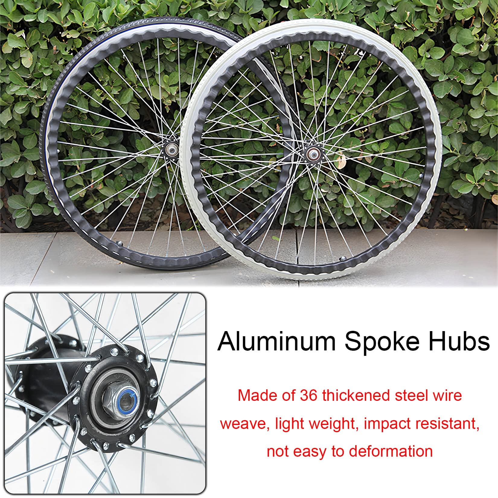 ESOYAWE Rollstuhlräder 24 Zoll 2 Stück Nicht-pneumatisch Solides Solide Reifen Rollstuhl Hinterräder, Ersatzrollen Für Rollstuhl Mit Greifreifen Und Lagern, rutschfeste Pannensicheres (Color : Greys