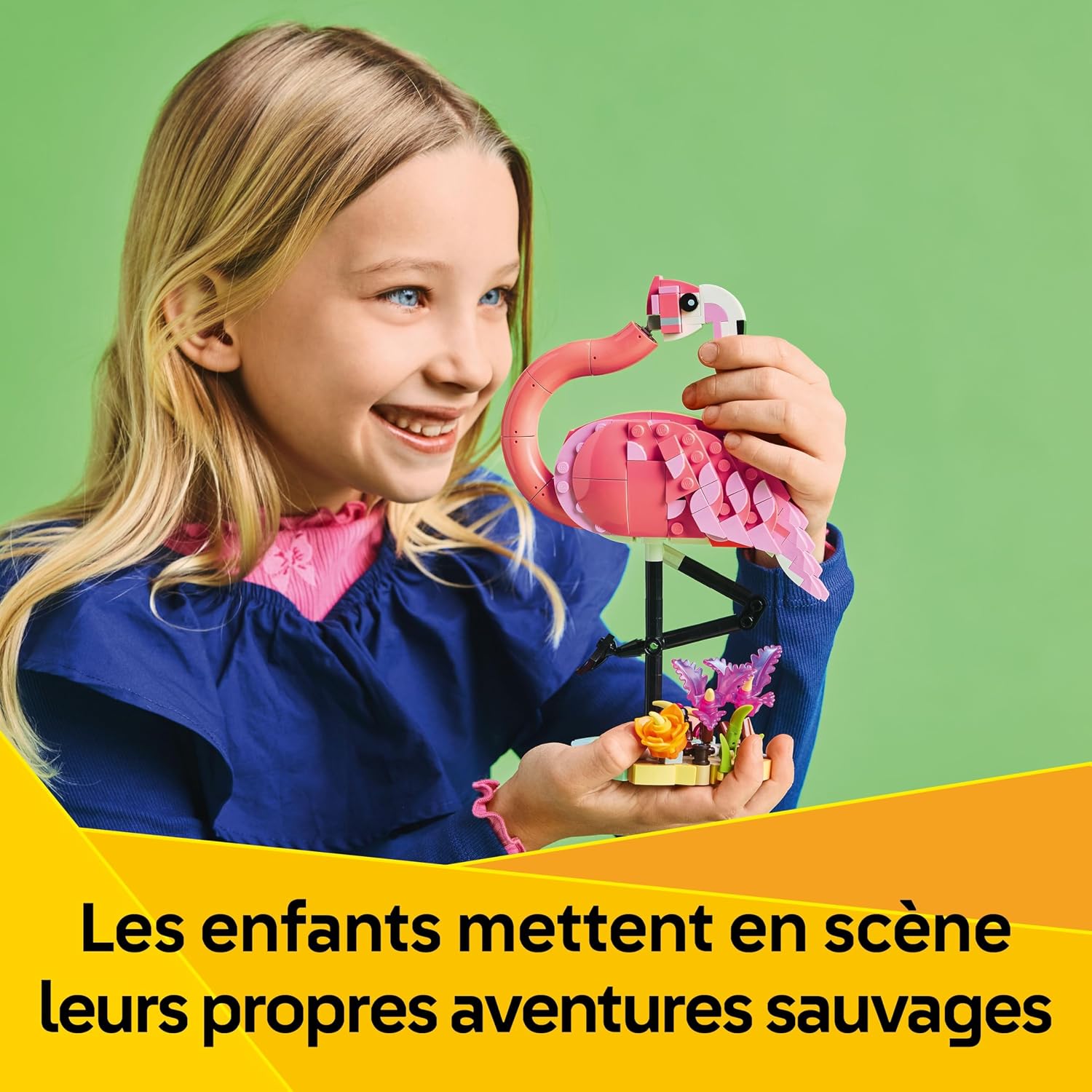 LEGO Creator 3-en-1 Animaux Sauvages : Le Flamant Rose - Jouet de Construction se Transformant en Figurine de Cacatoès ou en Axolotl - Cadeau d'anniversaire Original Fille ou Garçon dès 8 Ans 31170 — image 3