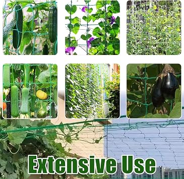 Garden Trellis for Climbing Plants,Heavy Duty Pea and Bean Netting,Durable Plant Support Netting,Nylon Trellis Mesh - for Climbing Plant,Bean Vegetables Fruits (3.6m x1.8m)
