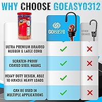 Vista 4 de GOEASY0312 Cuerdas Elásticas Premium de Servicio Pesado - 17 Piezas de Cuerdas Elásticas con Ganchos en un Frasco de Almacenamiento Incluye 10