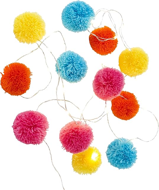 Talking Tables Mix, Paper, Boho POM POM Lights, 2M, 12 x 12.5 x 12.5 cm