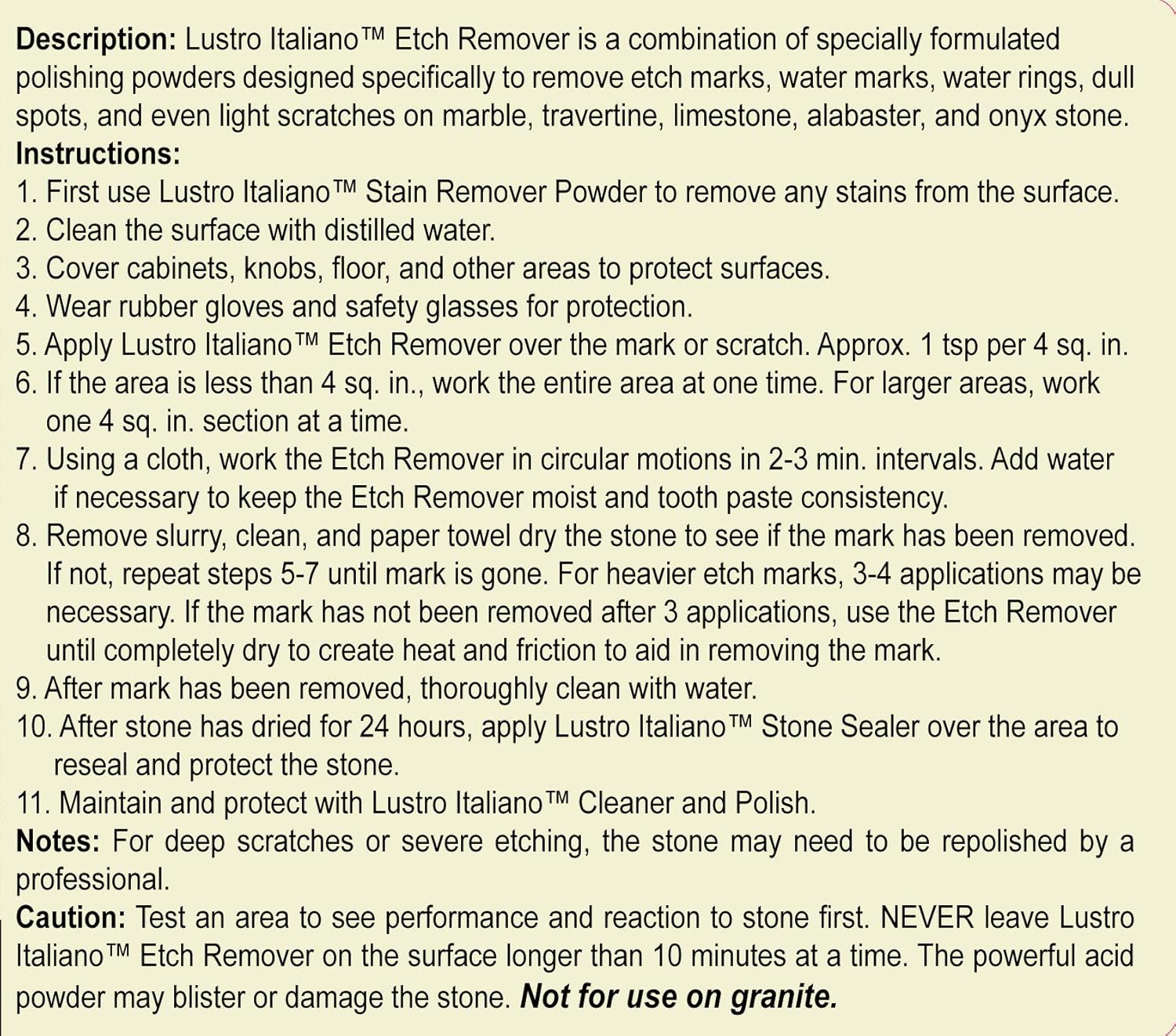 Lustro Italiano Etch Remover, 8 Ounce : Health & Household