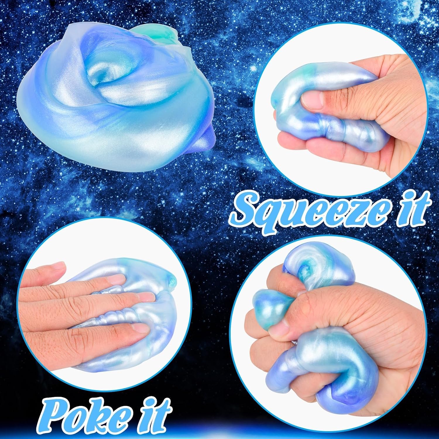 Galaxy Slime Party Favors, 9 Pack Galaxy Slime Ball - Stretchy, Non-Sticky, Mess-Free, Perfect Classroom Rewards, Birthday Gifts, Party Supplies, Stress Relief, Sensory Toys for Girls and Boys image 3