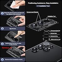 Vista 6 de WSKEN for Samsung Galaxy S24 Ultra Camera Lens Protector, Ultra Thin Scratch Resistant 9H Tempered Glass with Aluminum Metal Circle Camera Screen