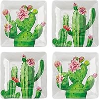 Vista 6 de Supreme Housewares Platos de postre de melamina de 4 piezas, platos llanos, platos pequeños para servir, platos de fiesta, platos cuadrados