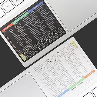 4 Pack Word/Excel Windows Shortcut Sticker, Reference Guide Keyboard Shortcut Sticker, Work from Home Essentials, Excel Shortcuts Cheat Sheet Laminated & No-Residue Vinyl(Black/White)