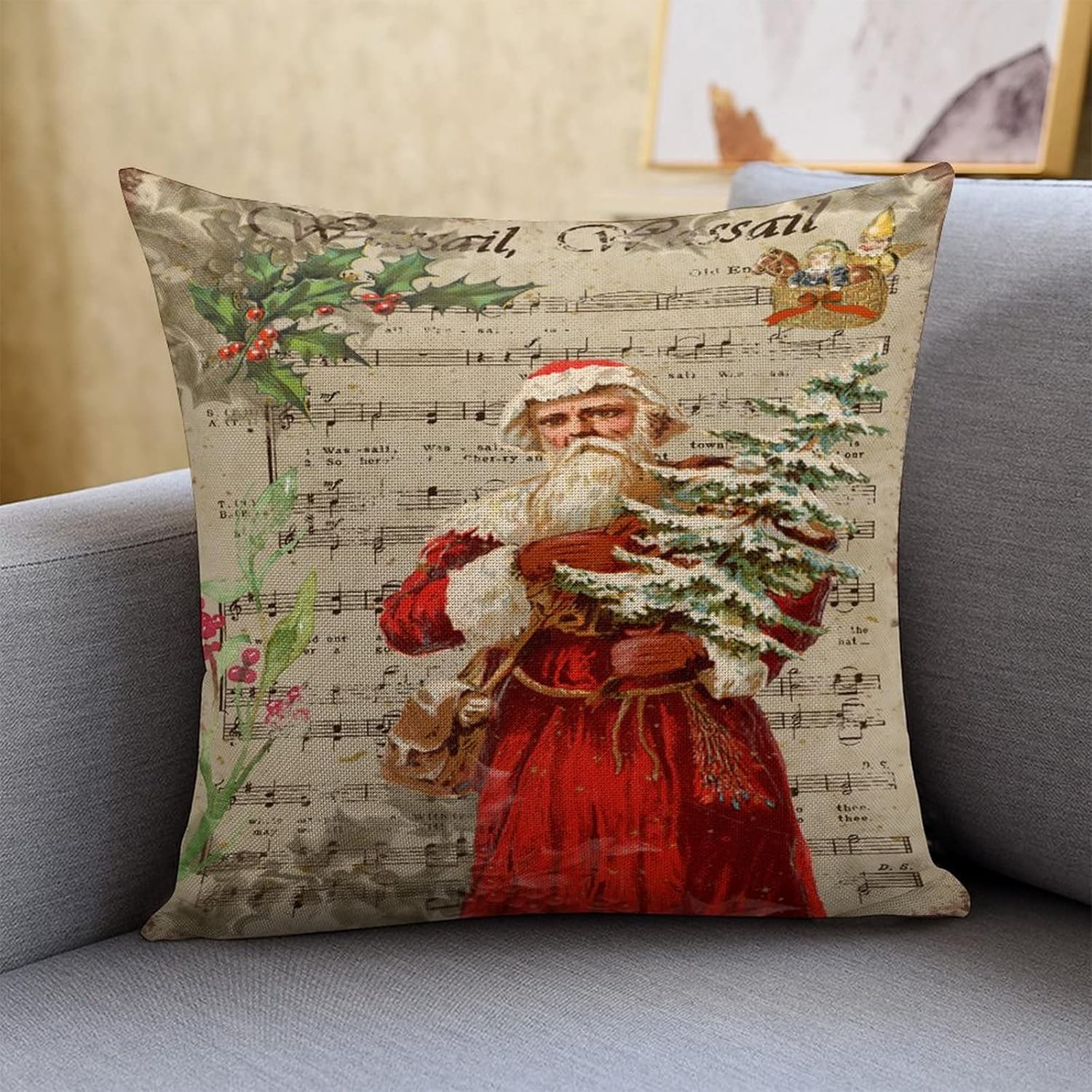 Decorative Bed Pillows Old Fashioned Santa Cushion Covers