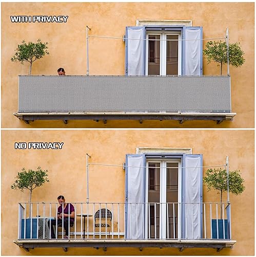 Miniatura 4 de SUNLAX - Pantalla de privacidad para balcones y cercas, de tela y malla, con ojales, resistente, 90 % de bloqueo, con protección contra rayos