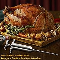 Vista 7 de Kit de inyector de carne de acero inoxidable 304 resistente con barril de gran capacidad de 2 onzas con 3 agujas comerciales de adobo
