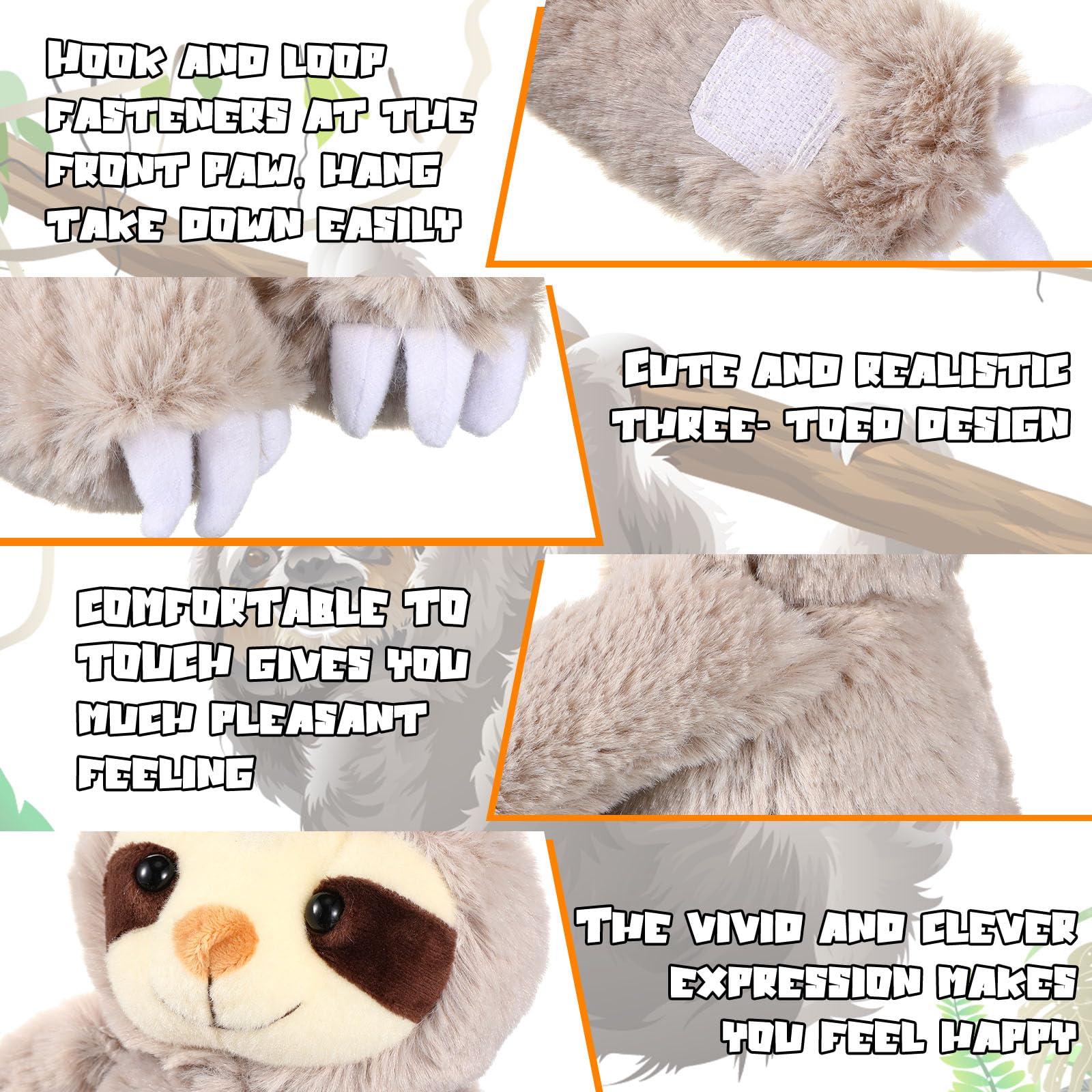 Amazon.com: Queekay 2 Packs Sloth Stuffed Animal Hanging 18 Inch