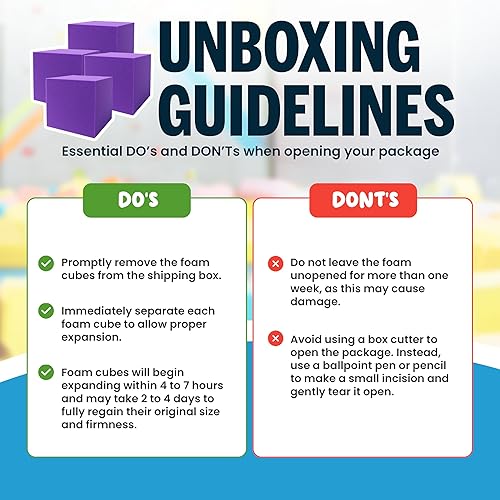 Miniatura 4 de Foamma Blue Foam Pit Cubesbloques de 8 x 8 x 8 pulgadas, paquete de 20 unidades para gimnasia, freerunning y cursos de parkour, parques de patineta,