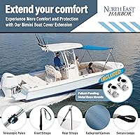 Vista 2 de Extensión universal de sombra en T para barcos, toldo de barco, postes telescópicos ajustables, cubierta de barco marina 900D a prueba