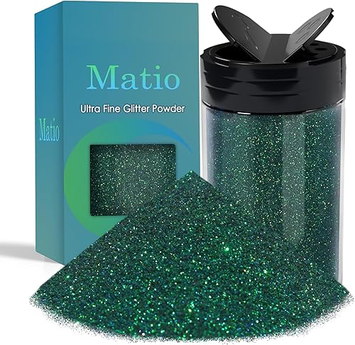 Viza Polvo iridiscente con purpurina ultrafina 78 onzas  776oz verde esmeralda para manualidades purpurina para uñas de resina uñas artísticas limo