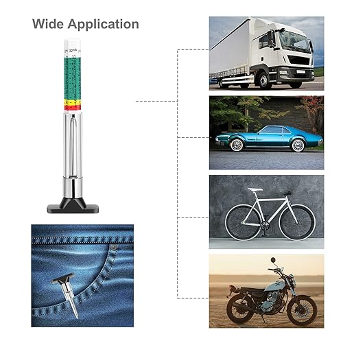 Miniatura 17 de Godeson 88702 Medidor de profundidad de banda de rodadura de neumáticos con código de color inteligente (paquete de 10)